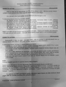 BACALAUREAT 2012 Subiecte limba romana proba scrisa 2