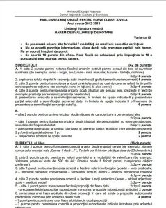 barem romana evaluarea nationala 2013 Evaluarea nationala 2013: Barem limba romana